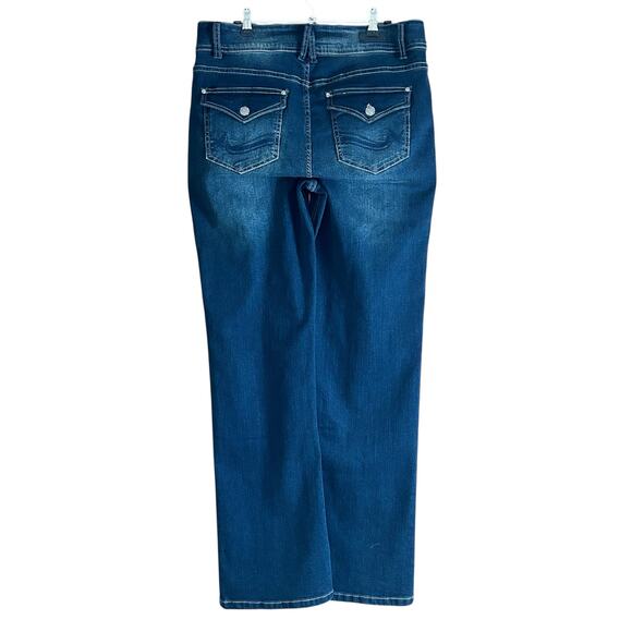 Angels Forever Young Jeans Women Sze 10 Blue Curvy Bootcut Stone Dark Wash Denim - Picture 2 of 12